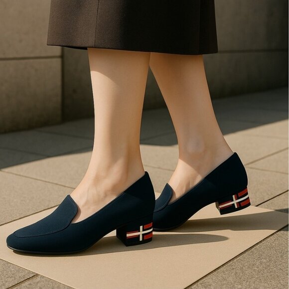 Brunate Women's loafers Fondi Fabric Navy Size EU 39.5/US 8.5 - Picture 13 of 14